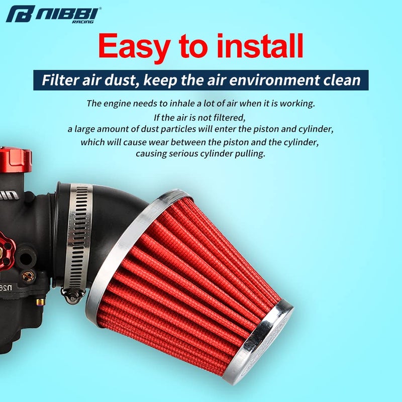 NIBBI RACING PARTS High Performance Air Filter 48mm Motorcycle Air Filter Replacement Air Filter Dirt Bike Air Filter GY6 Scooter Air Filter (A3-48mm) - Image 5